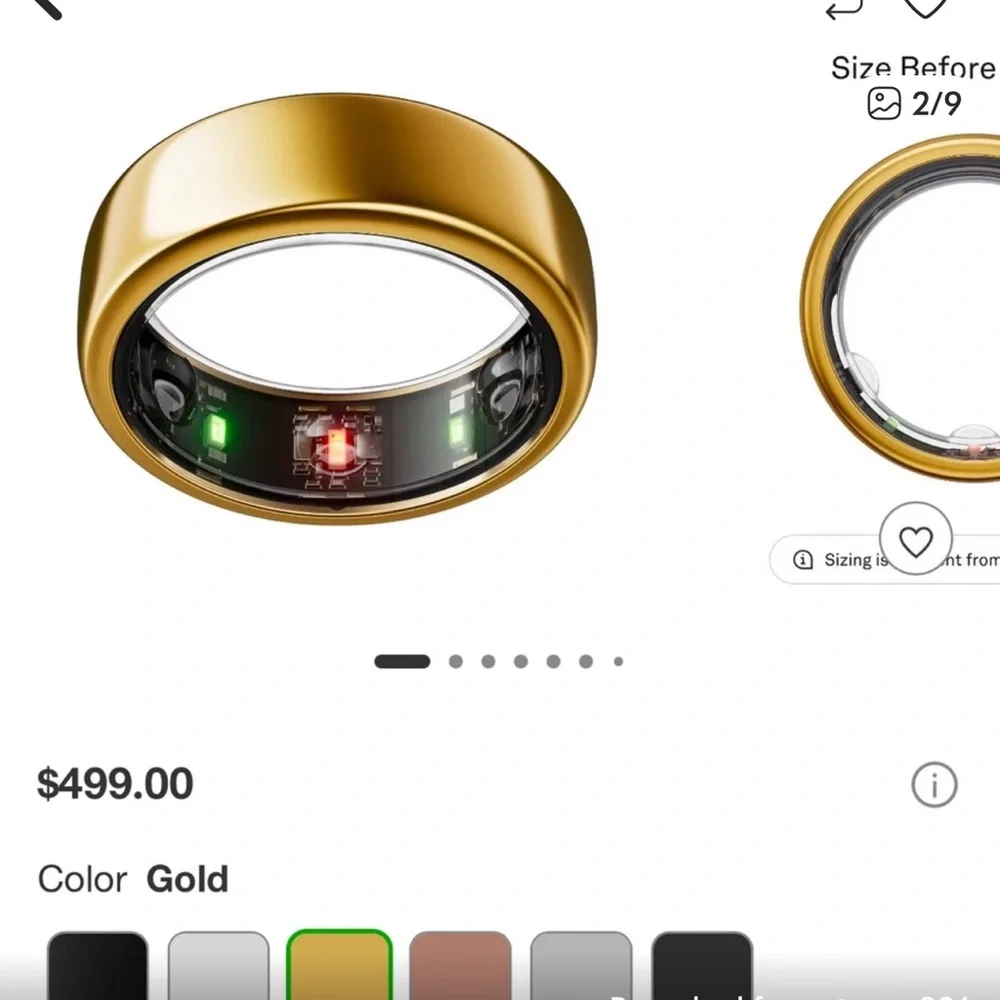 Oura Ring - Gold Horizon Gen3 - Size 7